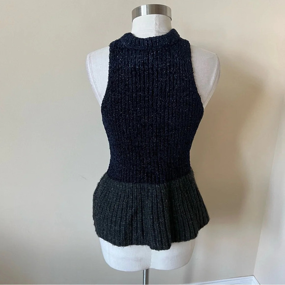 3.1 Philip Lim Metallic Peplum sweater top 17828 - Picture 5 of 8